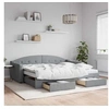 Image de Lit de jour avec Gigogne et Tiroirs, Canapé-lit avec Rangement, Lit d'Invité, Meuble de Salon Chambre, Moderne, Gris 3197566