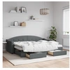 Image de Slaapbank onderschuifbed en lades 80x200 cm stof donkergrijs3197580