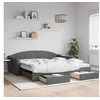 Image de Slaapbank onderschuifbed en lades 100x200 cm stof donkergrijs3197590