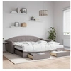 Image de Slaapbank met onderschuifbed en lades 100x200 cm stof taupe3197592