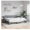 Image de Lit de jour avec lit gigogne gris clair 80x200 cm tissu 3197629