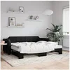 Image de Slaapbank met onderschuifbed 80x200 cm stof zwart3197631