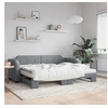 Image de Lit de jour avec gigogne et matelas gris clair 80x200 cm tissu 3197647