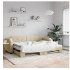 Image de Lit de jour avec gigogne et matelas crème 80x200 cm tissu 3197651