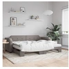 Image de Lit de jour avec gigogne et matelas taupe 90x200 cm tissu 3197655