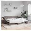 Image de Slaapbank met onderschuifbed en matrassen 100x200 cm stof taupe3197660
