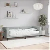 Image de Lit de jour avec matelas gris clair 80x200 cm velours 3197740