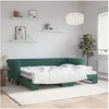 Image de Lit de jour avec lit gigogne vert foncé 80x200 cm velours 3197766