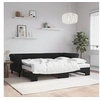 Image de Slaapbank onderschuifbed en matrassen 80x200 cm fluweel zwart3197792