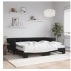 Image de Lit de jour avec gigogne et matelas noir 90x200 cm velours 3197799