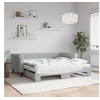 Image de Slaapbank onderschuifbed matrassen 100x200cm fluweel lichtgrijs3197808
