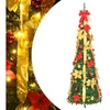 Image de Sapin de Noël artificiel escamotable 100 LED vert 150 cm 357761