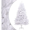 Image de Sapin de Noël artificiel à charnières avec support blanc 180 cm, arbre de Noël, arbre de Noël artificiel, ornement de Noël, décoration de Noël