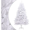 Image de Sapin de Noël artificiel à charnières avec support blanc 240 cm, arbre de Noël, arbre de Noël artificiel, ornement de Noël, décoration de Noël