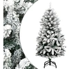 Image de Sapin de Noël artificiel à charnières avec neige floquée 120 cm, arbre de Noël, arbre de Noël artificiel, ornement de Noël, décoration de Noël
