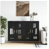 Image de Armoires murales 2 pcs noir bois d'ingénierie3197898