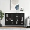 Image de Armoires murales 2 pcs noir bois d'ingénierie3197914