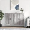 Image de Armoires murales 2 pcs sonoma gris bois d ingénierie
