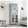 Image de Buffet Haut, Armoire avec Portes et Pieds, Meuble de Rangement, Organisateur de Salon Salle de Séjour, Moderne, Gris Béton Bois d'Ingénierie
