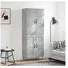 Image de Buffet Haut, Armoire avec Portes et Pieds, Meuble de Rangement, Organisateur de Salon Salle de Séjour, Moderne, Gris Béton Bois d'Ingénierie