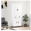 Image de Buffet Haut, Armoire de Rangement avec Pieds, Meuble de Rangement, Organisateur Salon Salle de Séjour, Moderne, Blanc Bois d'Ingénierie