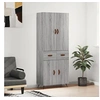 Image de Buffet haut Sonoma gris 69,5x34x180 cm Bois d'ingénierie