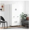 Image de Buffet Haut, Armoire de Rangement avec Pieds, Meuble de Rangement, Organisateur Salon Salle de Séjour, Moderne, Blanc Bois d'Ingénierie