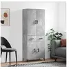 Image de Buffet Haut, Armoire de Rangement avec Pieds, Meuble de Rangement, Organisateur Salon Salle de Séjour, Moderne, Gris Béton Bois d'Ingénierie