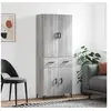 Image de Buffet Haut, Armoire de Rangement avec Pieds, Meuble de Rangement, Organisateur Salon Salle de Séjour, Moderne, Sonoma Gris Bois d'Ingénierie