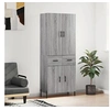 Image de Buffet haut Sonoma gris 69,5x34x180 cm Bois d'ingénierie 3198159