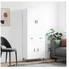 Image de Buffet Haut, Armoire de Rangement avec Pieds, Meuble de Rangement, Organisateur Salon Salle de Séjour, Moderne, Blanc Bois d'Ingénierie