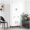 Image de Buffet Haut, Armoire de Rangement avec Pieds, Meuble de Rangement, Organisateur Salon Salle de Séjour, Moderne, Blanc Bois d'Ingénierie 3198169