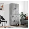 Image de Buffet Haut, Armoire de Rangement avec Pieds, Meuble de Rangement, Organisateur Salon Salle de Séjour, Moderne, Gris Béton Bois d'Ingénierie