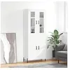 Image de Buffet Haut, Armoire de Rangement avec Pieds, Meuble de Rangement, Organisateur Salon Salle de Séjour, Moderne, Blanc Bois d'Ingénierie 3198217