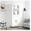 Image de Buffet Haut, Armoire de Rangement avec Pieds, Meuble de Rangement, Organisateur Salon Salle de Séjour, Moderne, Blanc Bois d'Ingénierie