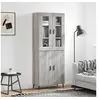 Image de Buffet Haut, Armoire de Rangement avec Pieds, Meuble de Rangement, Organisateur Salon Salle de Séjour, Moderne, Sonoma Gris Bois d'Ingénierie