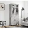 Image de Buffet haut Gris béton 69,5x34x180 cm Bois d'ingénierie3198237