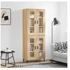 Image de Buffet Haut, Armoire de Rangement avec Pieds, Meuble de Rangement, Organisateur Salon Salle de Séjour, Moderne, Chêne Sonoma Bois d'Ingénierie