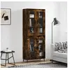 Image de Buffet Haut, Armoire de Rangement avec Pieds, Meuble de Rangement, Organisateur Salon Salle de Séjour, Moderne, Chêne Fumé Bois d'Ingénierie