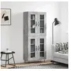 Image de Buffet haut Gris béton 69,5x34x180 cm Bois d'ingénierie