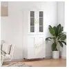 Image de Buffet haut Blanc 69,5x34x180 cm Bois d'ingénierie3198321