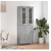 Image de Buffet Haut, Armoire de Rangement avec Pieds, Meuble de Rangement, Organisateur Salon Salle de Séjour, Moderne, Gris Béton Bois d'Ingénierie