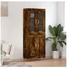 Image de Buffet Haut, Armoire de Rangement avec Pieds, Meuble de Rangement, Organisateur Salon Salle de Séjour, Moderne, Chêne Fumé Bois d'Ingénierie