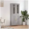 Image de Buffet Haut, Armoire de Rangement avec Pieds, Meuble de Rangement, Organisateur Salon Salle de Séjour, Moderne, Sonoma Gris Bois d'Ingénierie