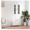 Image de Buffet haut Blanc 69,5x34x180 cm Bois d'ingénierie3198329