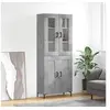 Image de Buffet Haut, Armoire de Rangement avec Pieds, Meuble de Rangement, Organisateur Salon Salle de Séjour, Moderne, Gris Béton Bois d'Ingénierie