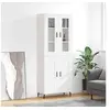 Image de Buffet Haut, Armoire de Rangement avec Pieds, Meuble de Rangement, Organisateur Salon Salle de Séjour, Moderne, Blanc Bois d'Ingénierie