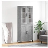 Image de Buffet Haut, Armoire de Rangement avec Pieds, Meuble de Rangement, Organisateur Salon Salle de Séjour, Moderne, Gris Béton Bois d'Ingénierie
