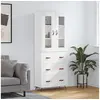 Image de Buffet Haut, Armoire de Rangement avec Pieds, Meuble de Rangement, Organisateur Salon Salle de Séjour, Moderne, Blanc Bois d'Ingénierie 3198377