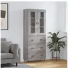 Image de Buffet Haut, Armoire de Rangement avec Pieds, Meuble de Rangement, Organisateur Salon Salle de Séjour, Moderne, Sonoma Gris Bois d'Ingénierie